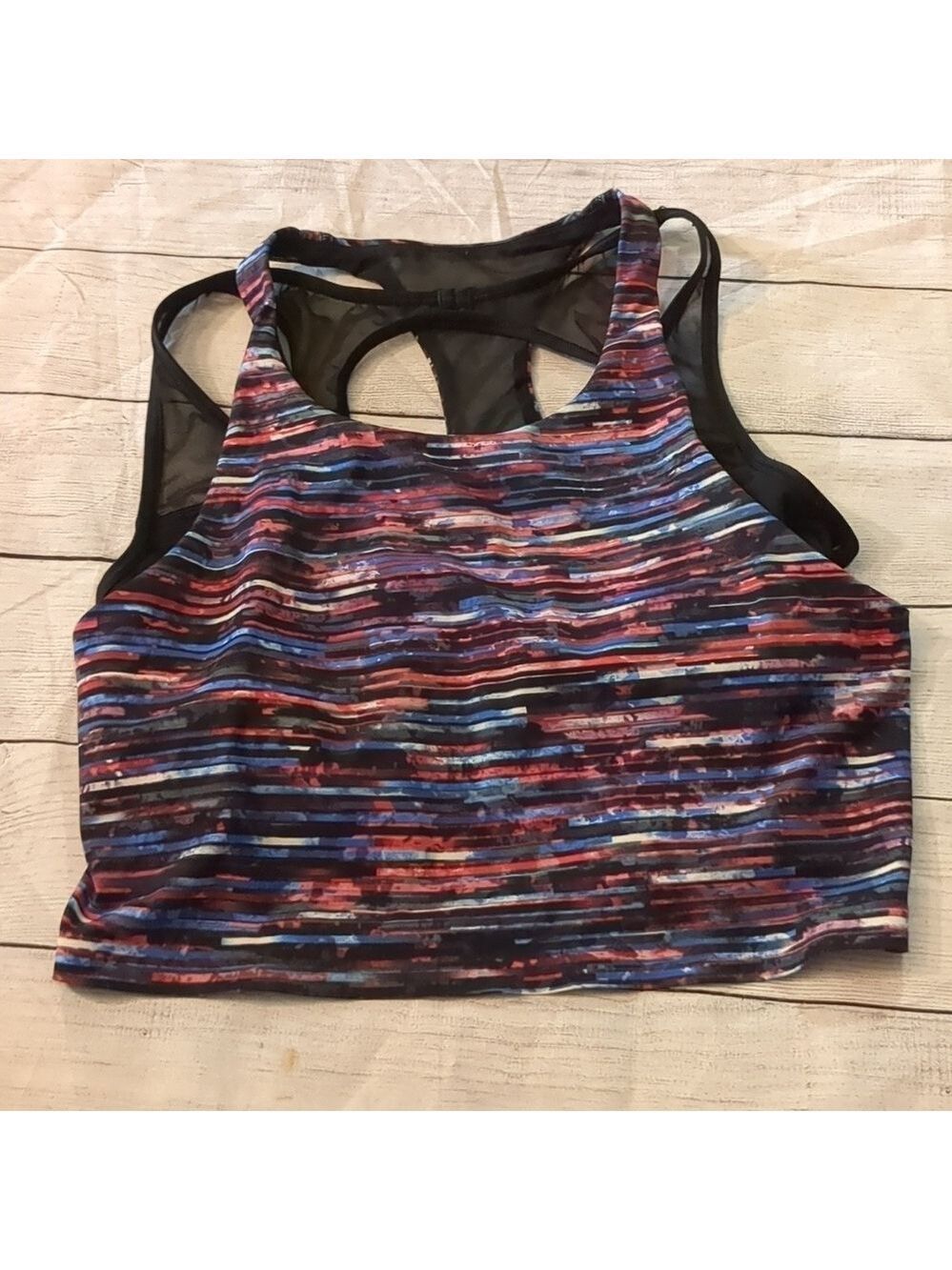 Lululemon break free tank nulux hinshu alpine white multi/ black size 8